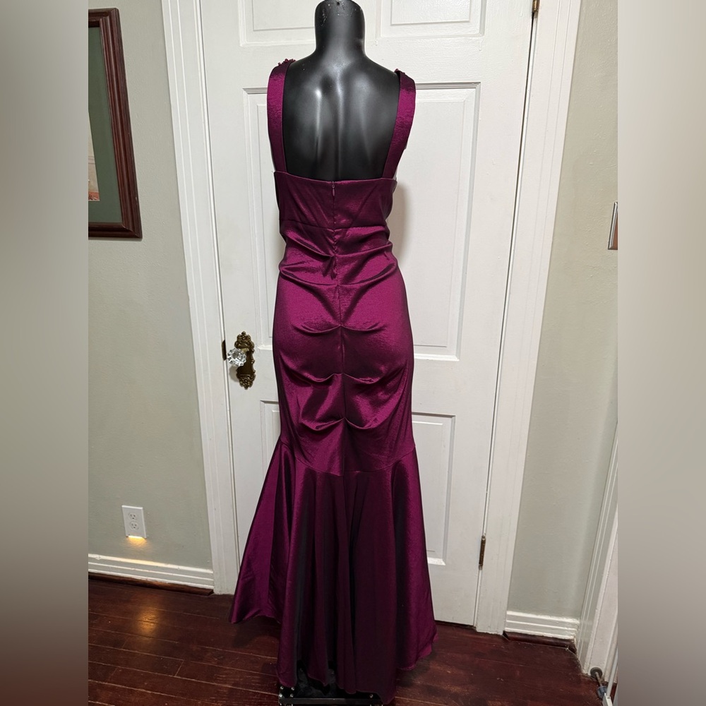 Purple Formal Mother of The Bride Pageant Homecoming Prom Dress Beaded Size 12 - Picture 2 of 3